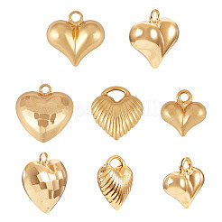 8 шт. 4 подвески в форме сердца из латуни&nbsp;KK-TA0002-93