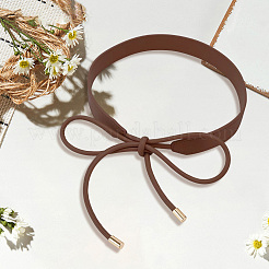 Бант из искусственной кожи обертывается вокруг пояса AJEW-WH20054-086C