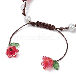 4шт. круглые браслеты из плетеных бусин из натурального кварцевого кристалла BJEW-TA00593