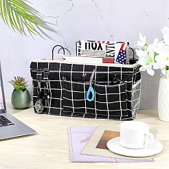 Прикроватная тумбочка из поликоттона с клетчатым рисунком для студенческого общежития AJEW-WH0001-81