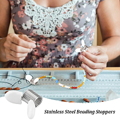 6 шт. 201 мини-пружинные зажимы для бусин из нержавеющей стали для изготовления бисерных украшений TOOL-UN0001-43