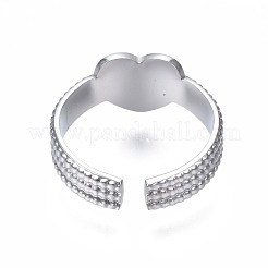 Кольцо-манжета в форме сердца из нержавеющей стали марки 304 RJEW-T023-61P