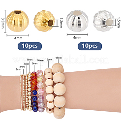 20 шт. 2-х цветные круглые граненые бусины из стерлингового серебра STER-PH0001-72