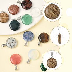 12шт 12 стиля подвески из натуральных и синтетических смешанных драгоценных камней&nbsp;G-FS0005-91