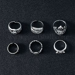 6 шт. перстни из нержавеющей стали 201 для мужчин&nbsp;FS-WG288A9-01