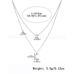 Комплект из ожерелья и кольца из стерлингового серебра со звездой и луной YV6994-2