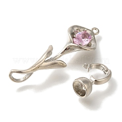 Латунные микро проложить кубического циркония раз за застежками KK-K389-029P