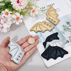 3 пара 3-х цветных украшений из полиэстера и смолы с крыльями летучей мыши для обуви FIND-GO0003-84