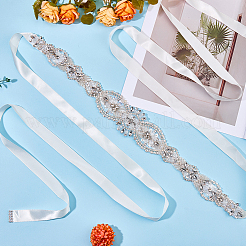 Цветочные полностью хрустальные стразы свадебные пояса ручной работы для свадебных платьев&nbsp;AJEW-WH20006-233B-02