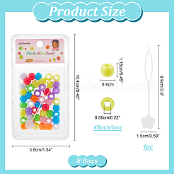 Пластиковые бусины rondelle и пластиковые инструменты для плетения волос с перевернутым хвостом DIY-WH0011-44A