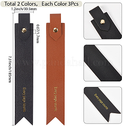 6 шт. 2-х цветные закладки из искусственной кожи AJEW-SP0002-26