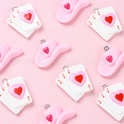 Наборы для самостоятельного изготовления подвесок из смолы в виде игральных карт и шляп&nbsp;DIY-YW0010-87