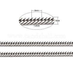 Устойчивые к потускнению мужские ювелирные изделия из нержавеющей стали 304 с двойными звеньями панцирных цепей&nbsp;CHS-A003C-1.2mm