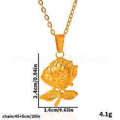 Женские ожерелья с подвеской в виде цветка розы из нержавеющей стали 304 WN8082-2