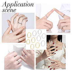 10 шт. 10 стильных простых колец из нержавеющей стали 201 для женщин RJEW-UN0001-09