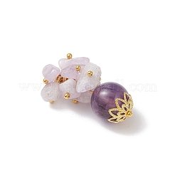 Круглые подвески с натуральным аметистом&nbsp;PALLOY-JF04288-02