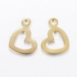 Подвески в виде открытого сердца из нержавеющей стали 304&nbsp;STAS-H443-10G