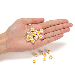 Белые непрозрачные европейские бусины из акрила OPDL-FS0001-01