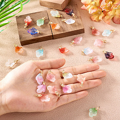 28 шт. 14-х цветные подвески ручной работы в форме листьев в технике лэмпворк&nbsp;PALLOY-TA00160