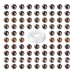 100шт 8мм натуральный красный тигр железные круглые бусины DIY-LS0002-20