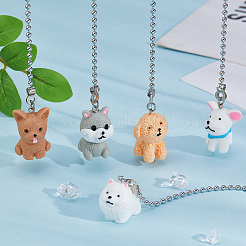 6 шт. 6 стиля подвески для собак из смолы&nbsp;HJEW-DC00017