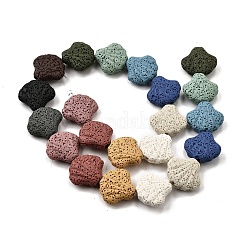 Нити бусин из окрашенной натуральной лавы G-A264-A04-01A