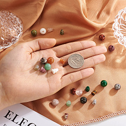 24 шт. 12 вида бусин гуру из натуральной красной яшмы с 3 отверстиями G-CD0001-10