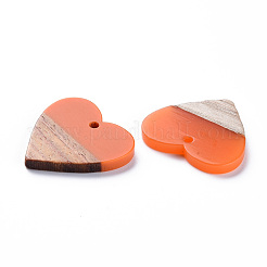 Подвески из непрозрачной смолы и ореха&nbsp;RESI-T035-36B