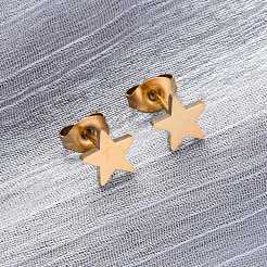 Ионное покрытие (ip) серьги-гвоздики из нержавеющей стали 304&nbsp;EJEW-P045-05G