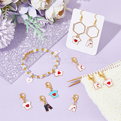 Маркеры петель с замком из сплава эмали HJEW-AB00122