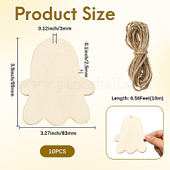 Незаконченные пустые подвески из мдф для художественной росписи WOOD-WH20008-13A