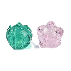 Ручной золотой фольги стеклянные бусины Lampwork&nbsp;FOIL-K003-03