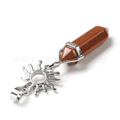 Большие остроконечные подвески с двойными концами из натуральных и синтетических драгоценных камней&nbsp;G-J393-BP