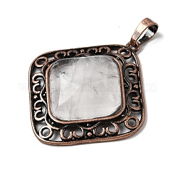 Подвески в форме ромба из натуральных и синтетических смешанных драгоценных камней&nbsp;G-A297-04R