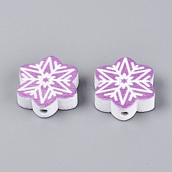 Окрашенные распылением деревянные бусины Schima WOOD-T032-41