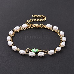 Многорядные браслеты из нержавеющей стали 304 с вакуумным покрытием PVD BJEW-E054-01G