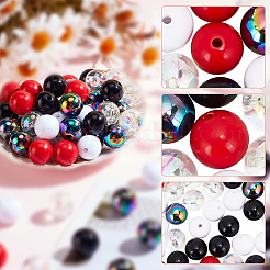 100шт 5 стильные прозрачные и непрозрачные акриловые бусины&nbsp;MACR-AR0001-16