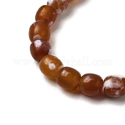 Нити окрашенных и нагретых натуральных агатовых бус с огненным кракелюром G-NH0067-A02