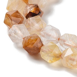 Натуральный желтый гематоидный кварц/золотые целебные кварцевые бусины нити G-G030-A01-01