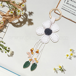 Брелок из кожи и сплава HJEW-WH20022-04B-09