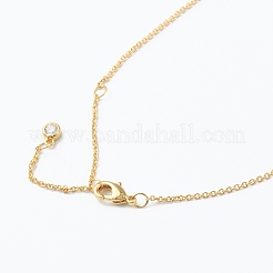 Ожерелья с подвесками из латуни с прозрачным кубическим цирконием NJEW-J059-01B