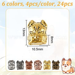 24 шт. 6-х цветные бусины из сплава в виде щенка&nbsp;FIND-DR0001-21