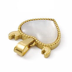 Подвески-сердечки из натуральных ракушек с рогами STAS-P315-16G