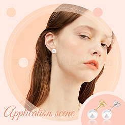 12 пара двухцветных сережек-гвоздиков с шариками из ракушек и жемчуга для женщин&nbsp;STAS-DC0006-98