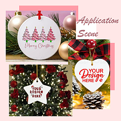 12 шт. 3 стиля фарфоровая термотрансферная сублимационная заготовка подвеска украшения&nbsp;AJEW-SP0004-06