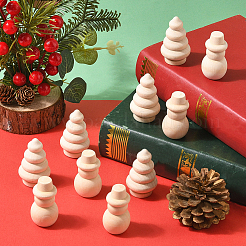 10 шт. 2 стиля рождественских незаконченных деревянных скульптурных украшений&nbsp;DJEW-SP0001-20