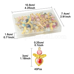 40 шт. подвески из двухцветного золотистого сплава из стекла PALLOY-FS00025