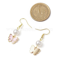 Серьги с подвесками в форме бабочки из сплава с эмалью EJEW-JE06283