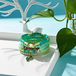 Круглые бусины хейши из натурального сандалового дерева и полимерной глины&nbsp;BJEW-JB07437