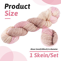 1 моток пряжи 80% шерсть 20% акрил радужного сегментного крашения OCOR-TA0003-02A